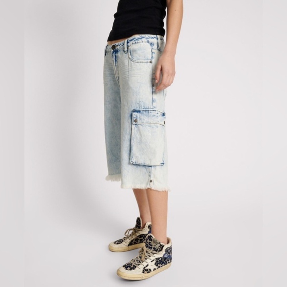 DEPECHE BLUE SKATER GIRL WIDE LEG SHORTS